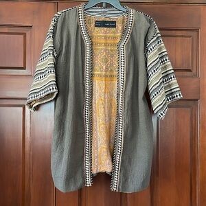 ZARA RAMIE BOHEMIAN KIMONO STYLE OPEN FROMT JACKET SMALL